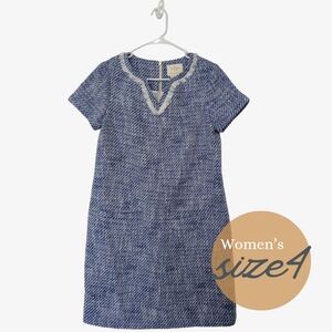 Kate Spade Graphic Tweed Tunic Mini Dress Size 4 Blue